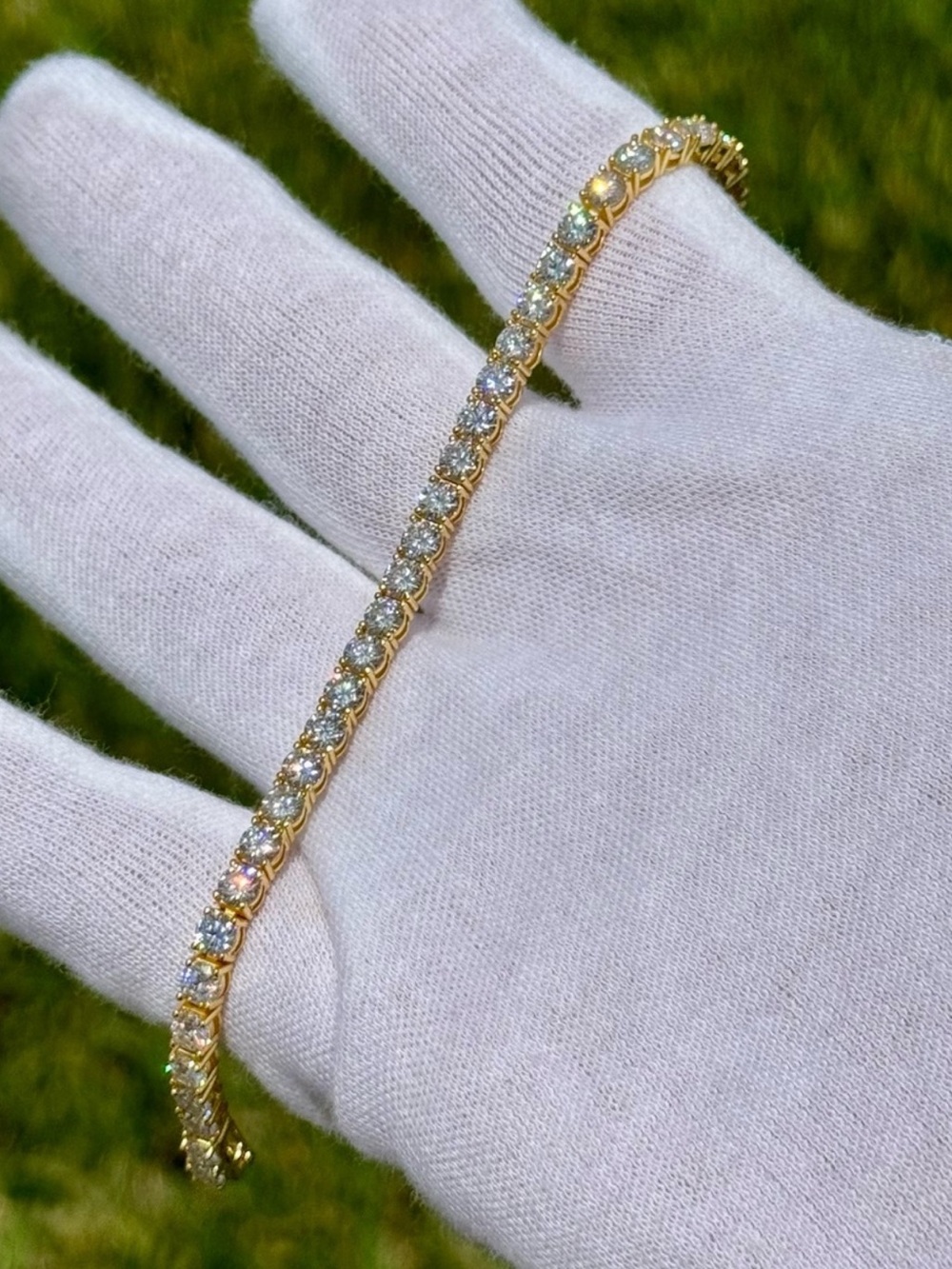 18K Gold Plated, 11.7CTW Moissanite Tennis Bracelet